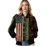 customized baylor bears flag wood brown bomber jacket best selling