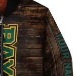 customized baylor bears flag wood brown bomber jacket best selling