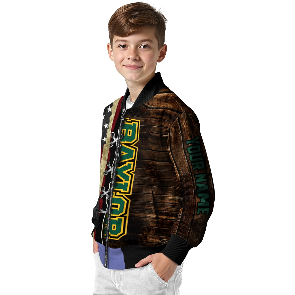 customized baylor bears flag wood brown bomber jacket trendy customized baylor bears flag wood brown bomber jacket trendy