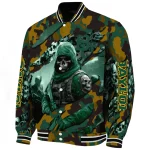 customized baylor bears skull horde green varsity jacket best selling