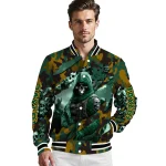customized baylor bears skull horde green varsity jacket best selling