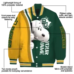 customized baylor bears snoopy head green varsity jacket best selling