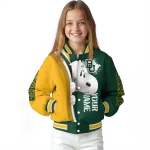 customized baylor bears snoopy head green varsity jacket best selling
