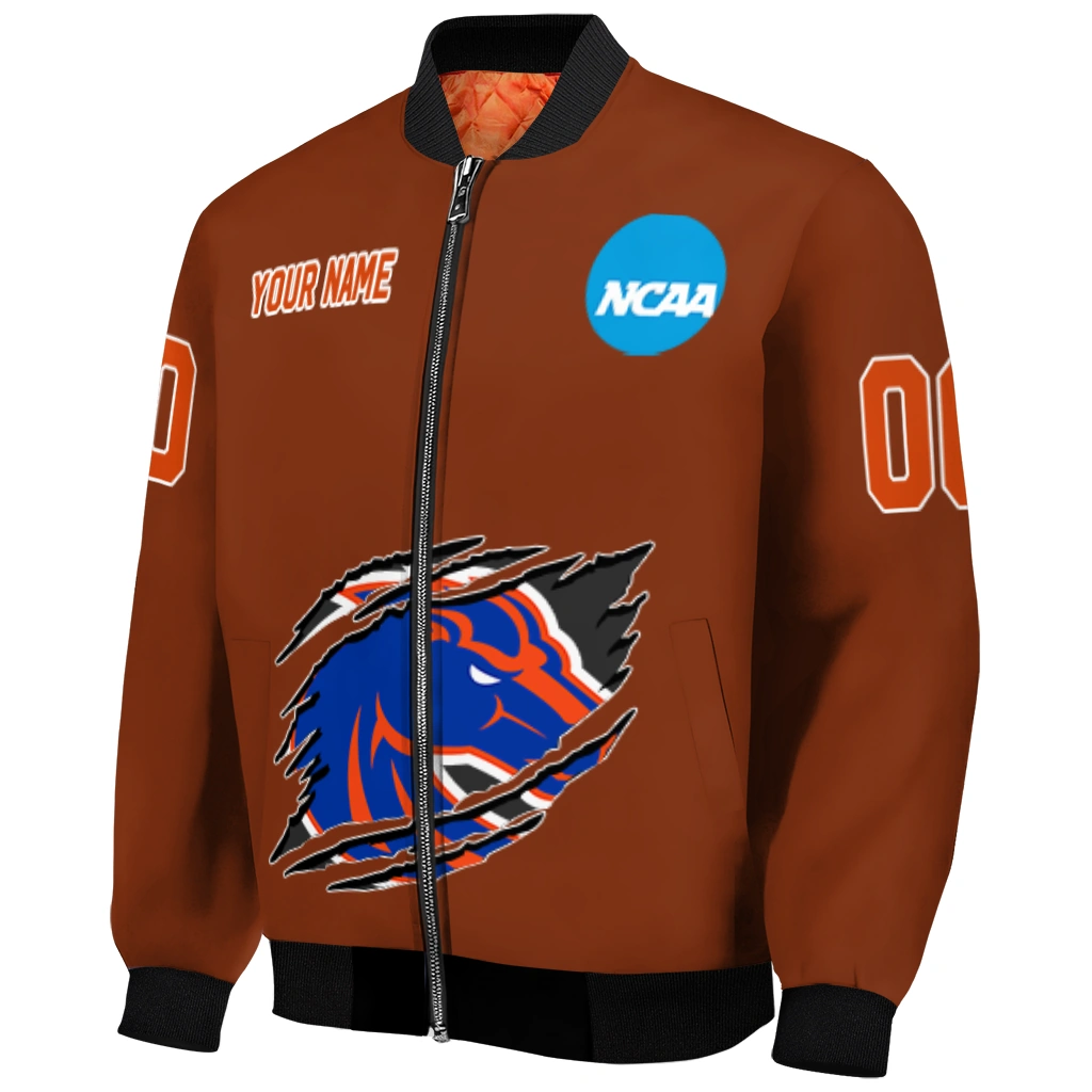 customized boise state broncos claw mark orange bomber jacket fashion forward customized boise state broncos claw mark orange bomber jacket fashion forward