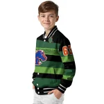 customized boise state broncos clover green lines green black varsity jacket best selling