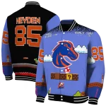 customized boise state broncos mario blocks blue black varsity jacket best selling