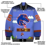 customized boise state broncos mario blocks blue black varsity jacket best selling