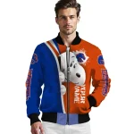 customized boise state broncos snoopy head orange bomber jacket best selling
