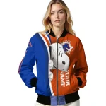 customized boise state broncos snoopy head orange bomber jacket best selling