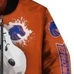 customized boise state broncos snoopy head orange bomber jacket best selling