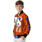 customized boise state broncos snoopy head orange bomber jacket best selling