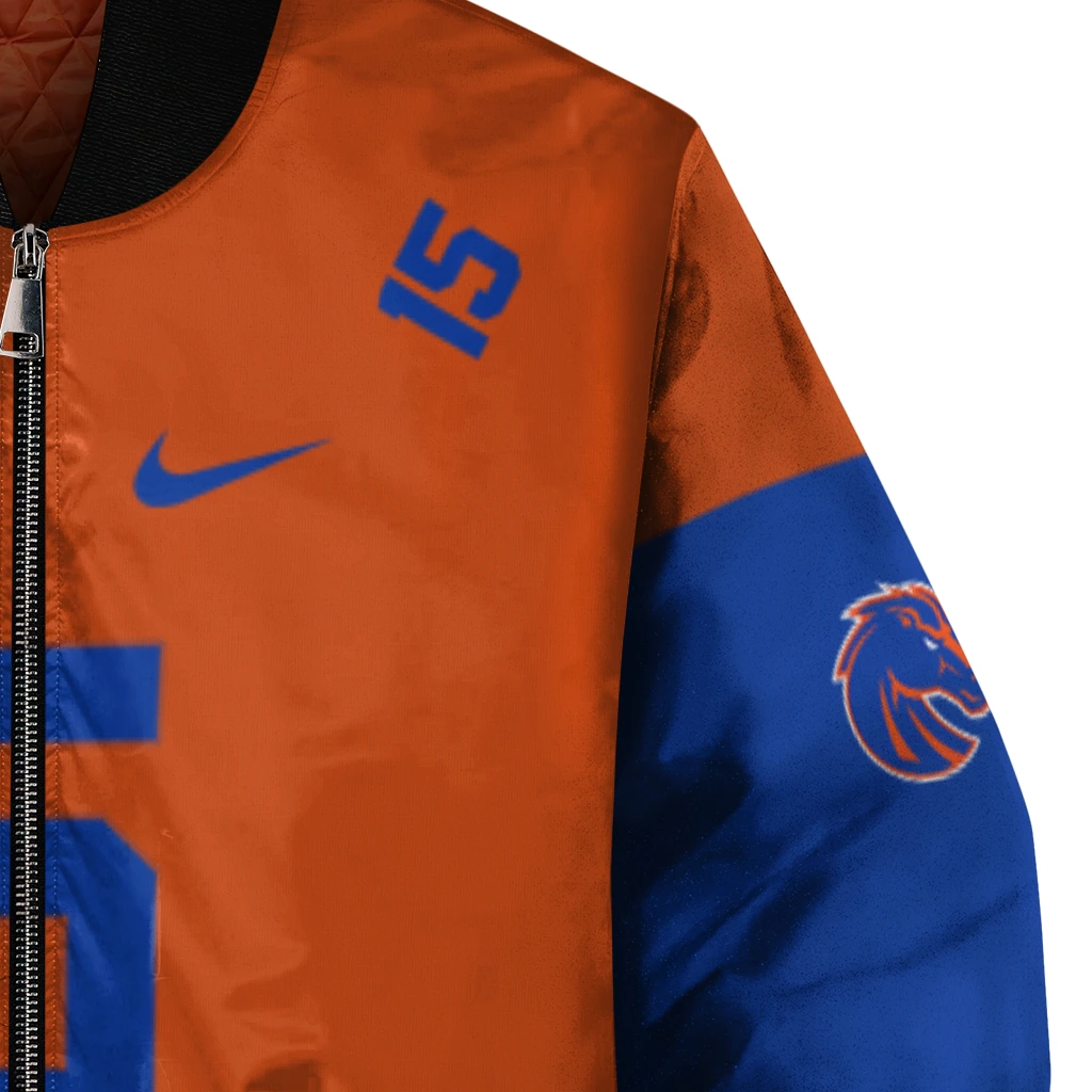 customized boise state broncos team patch orange bomber jacket premium grade customized boise state broncos team patch orange bomber jacket premium grade