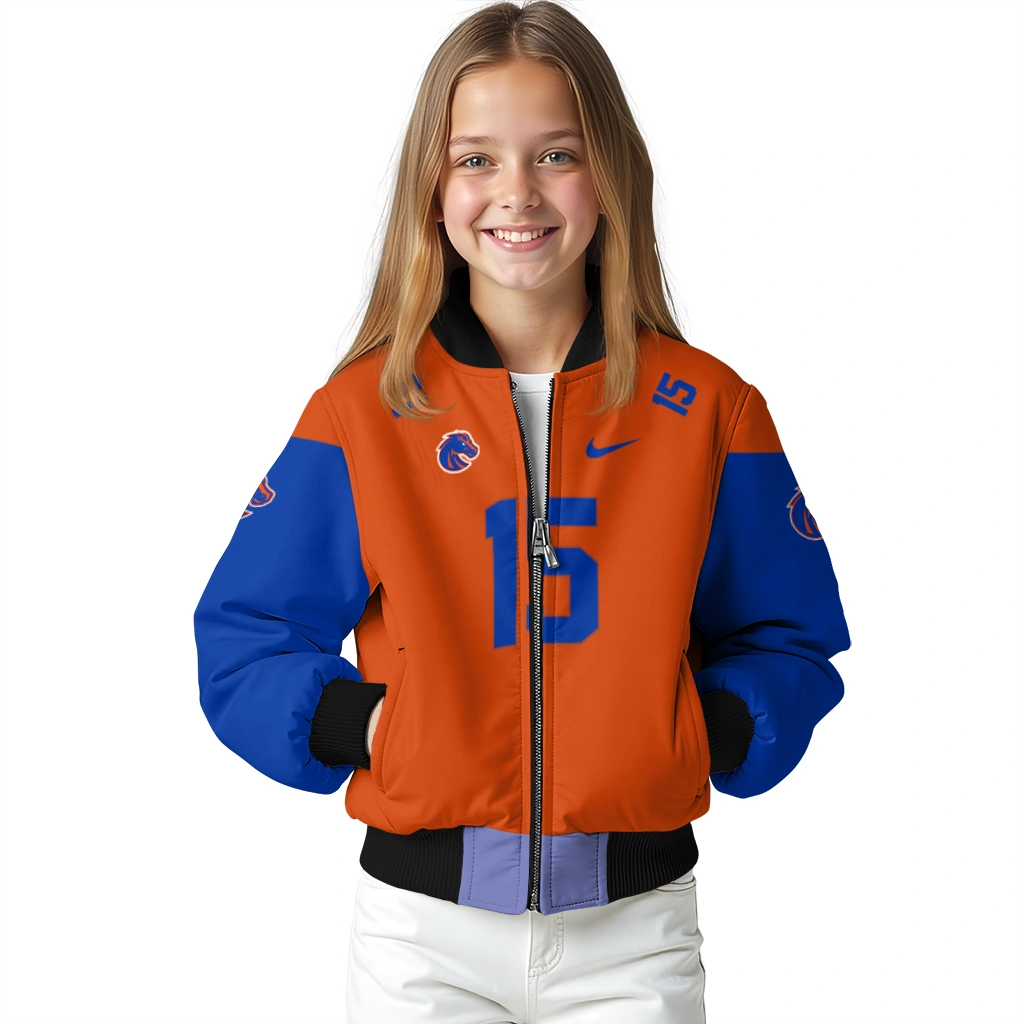 customized boise state broncos team patch orange bomber jacket top rated customized boise state broncos team patch orange bomber jacket top rated