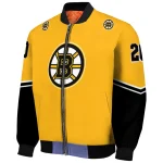 customized boston bruins chevron style gold bomber jacket best selling