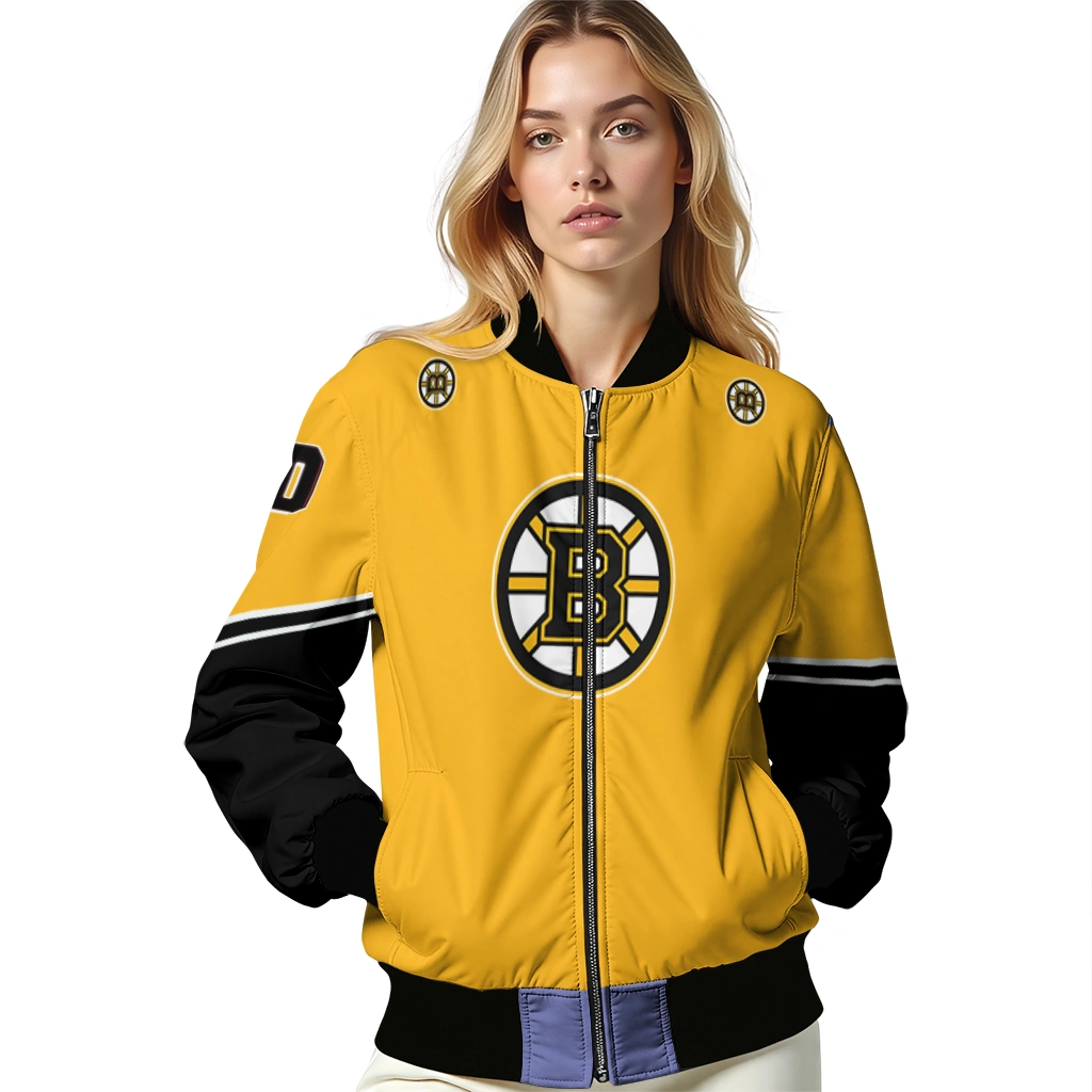 customized boston bruins chevron style gold bomber jacket latest model customized boston bruins chevron style gold bomber jacket latest model