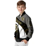 customized boston bruins electric flash gold bomber jacket best selling