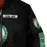customized boston celtics american flag skull black bomber jacket best selling