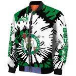 customized boston celtics burst splatter green bomber jacket best selling