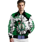 customized boston celtics burst splatter green bomber jacket best selling
