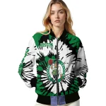 customized boston celtics burst splatter green bomber jacket best selling