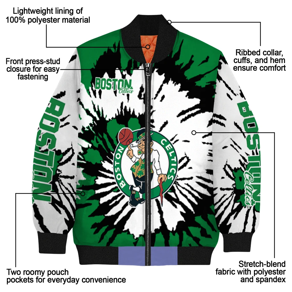 customized boston celtics burst splatter green bomber jacket new arrival customized boston celtics burst splatter green bomber jacket new arrival