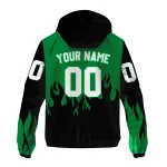 customized boston celtics flame trim green black windbreaker jacket fashion forward