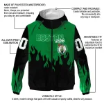 customized boston celtics flame trim green black windbreaker jacket fashion forward