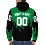 customized boston celtics flame trim green black windbreaker jacket fashion forward