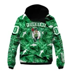 customized boston celtics shark art green windbreaker jacket best selling