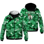 customized boston celtics shark art green windbreaker jacket best selling