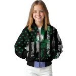 customized boston celtics star stripes green black bomber jacket best selling