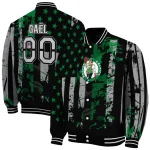 customized boston celtics star stripes green black varsity jacket best selling
