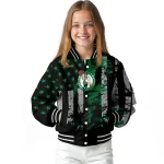customized boston celtics star stripes green black varsity jacket best selling