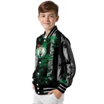 customized boston celtics star stripes green black varsity jacket best selling
