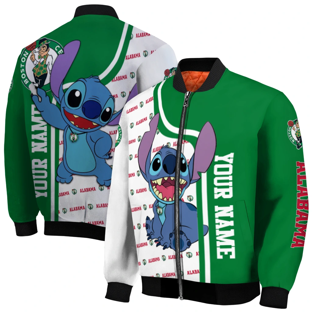 customized boston celtics stitch laughing green bomber jacket best selling customized boston celtics stitch laughing green bomber jacket best selling