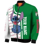 customized boston celtics stitch laughing green bomber jacket best selling
