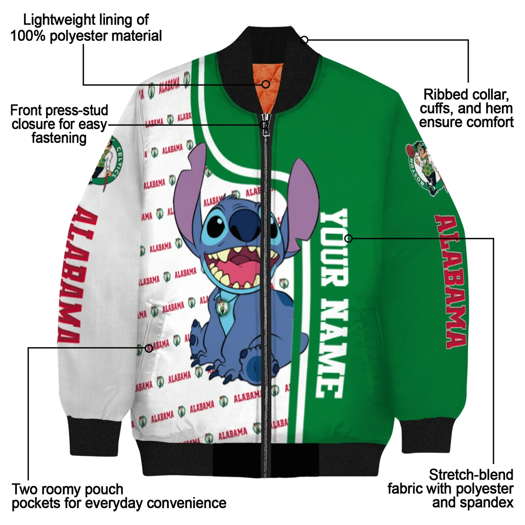 customized boston celtics stitch laughing green bomber jacket new arrival customized boston celtics stitch laughing green bomber jacket new arrival
