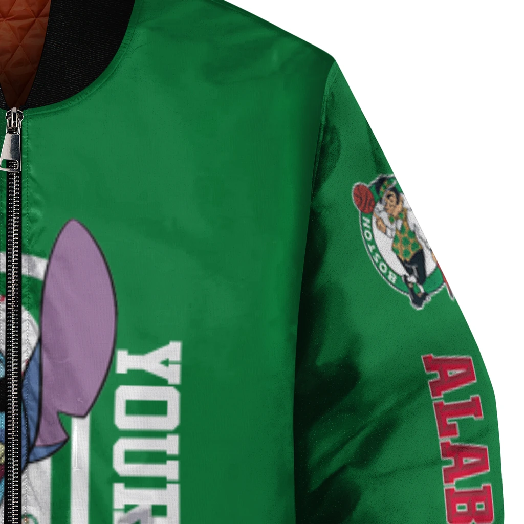 customized boston celtics stitch laughing green bomber jacket premium grade customized boston celtics stitch laughing green bomber jacket premium grade