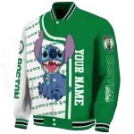 customized boston celtics stitch laughing green varsity jacket best selling