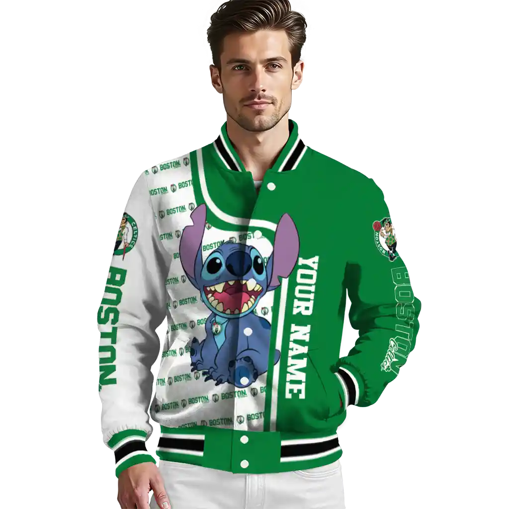 customized boston celtics stitch laughing green varsity jacket high quality customized boston celtics stitch laughing green varsity jacket high quality