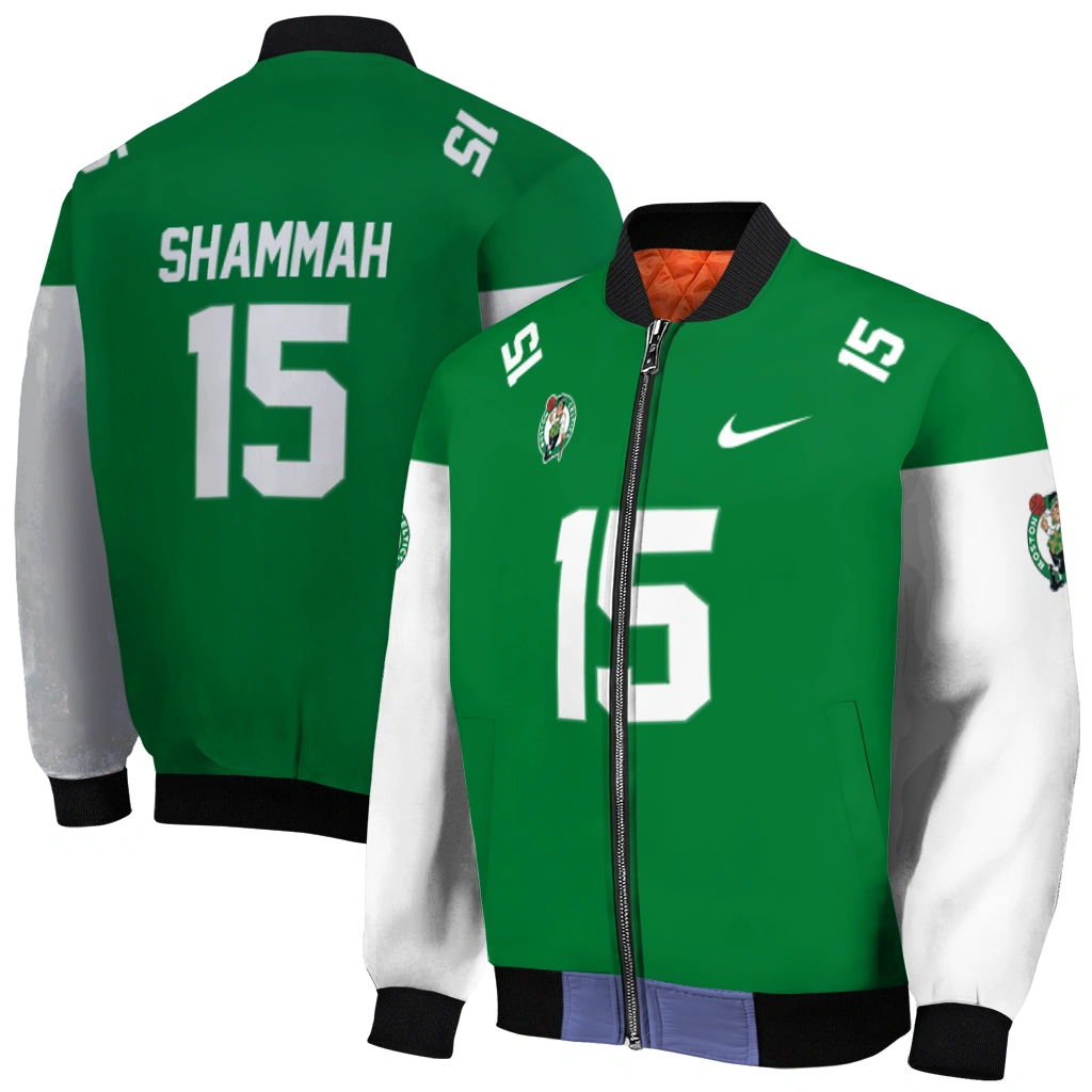 customized boston celtics team patch green bomber jacket best selling customized boston celtics team patch green bomber jacket best selling