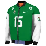 customized boston celtics team patch green bomber jacket best selling