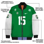 customized boston celtics team patch green bomber jacket best selling
