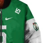 customized boston celtics team patch green bomber jacket best selling