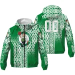 customized boston celtics tribal swirls green windbreaker jacket best selling
