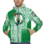 customized boston celtics tribal swirls green windbreaker jacket best selling