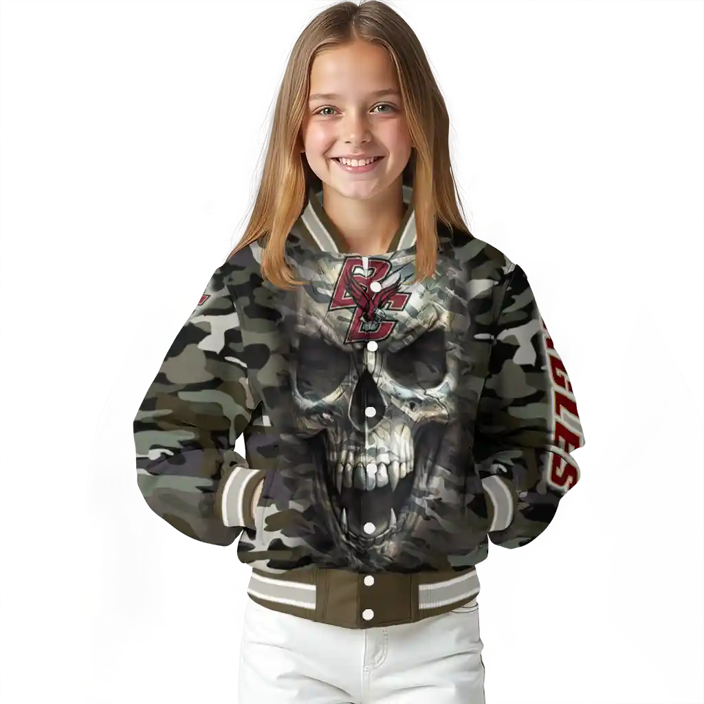 customized boston college eagles camouflage skull camouflage varsity jacket top rated customized boston college eagles camouflage skull camouflage varsity jacket top rated
