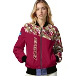 customized boston college eagles camouflage splash maroon bomber jacket best selling