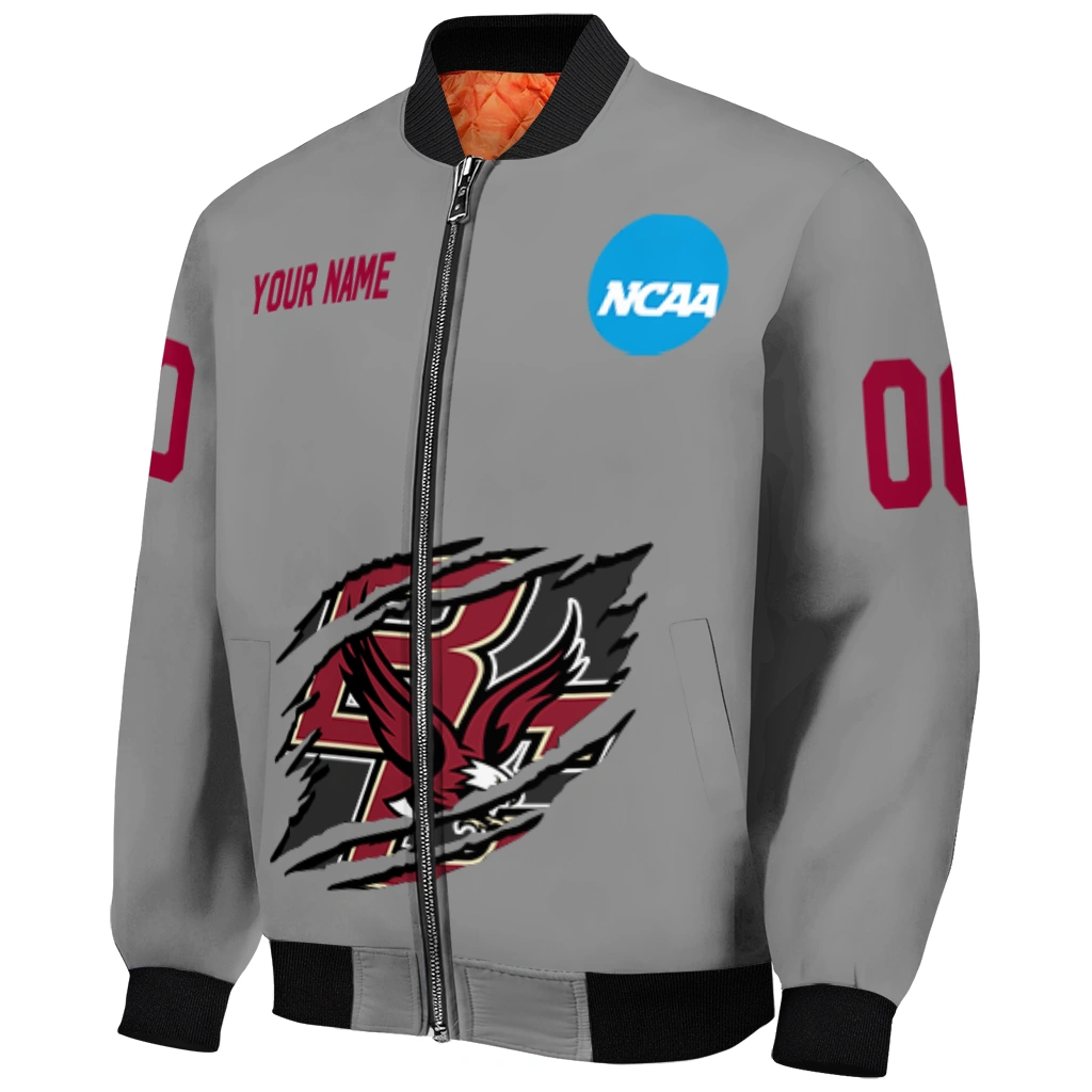 customized boston college eagles feral slash grey bomber jacket fashion forward customized boston college eagles feral slash grey bomber jacket fashion forward