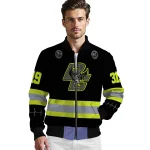 customized boston college eagles heartbeat accent black green bomber jacket best selling